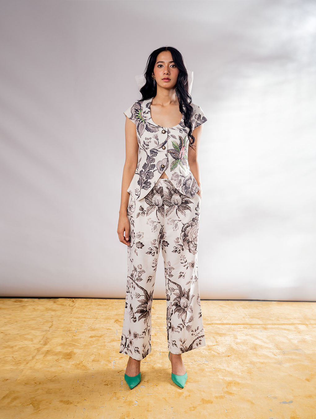 Printed Pants in Linen