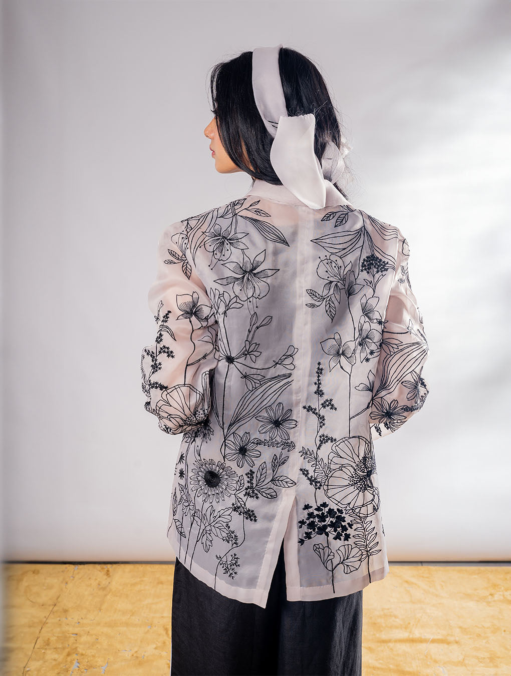 Organza fully Embroidered Jacket