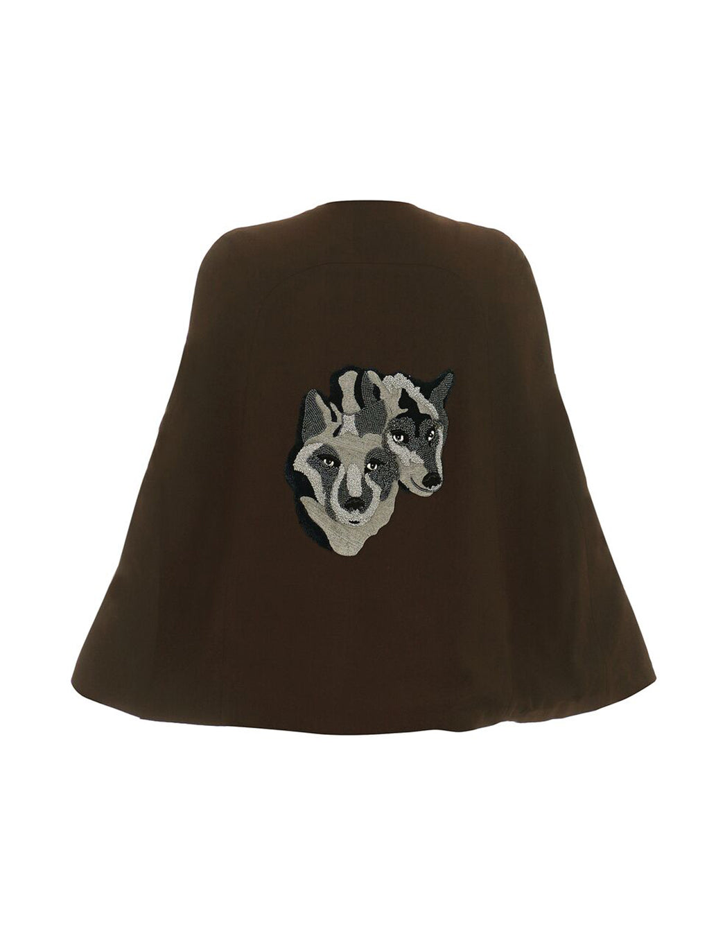 Wolf embroideredd classic cape