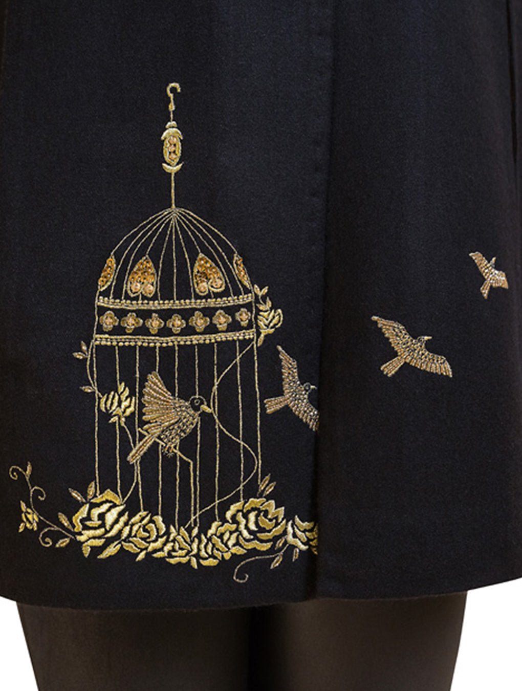 Cage Bird Cape Hand Emberoidred in Pashmina