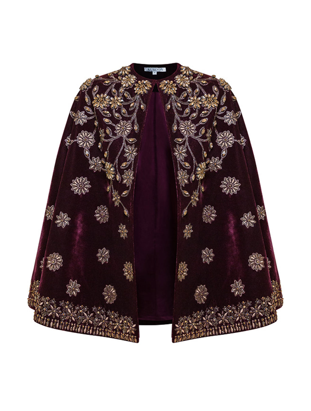 Hand Emberoidered Cape in Velvet all over work